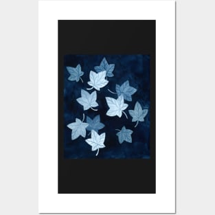 Blue Leaves in Water Posters and Art